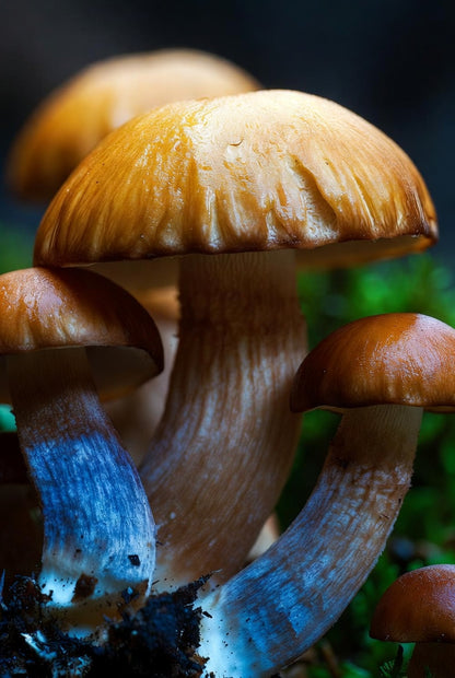 Close-up of mushrooms with a blurred background